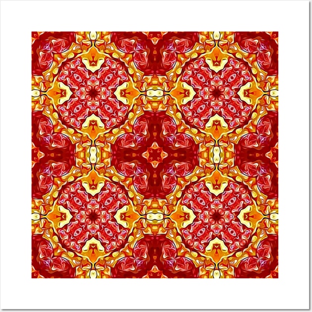 Pepperoni Pizza Pattern 3 Wall Art by BubbleMench